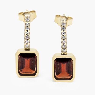 Luccichio Gold Vermeil Garnet Sparkle Earrings