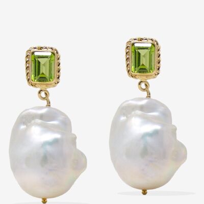 Luccichio Gold Vermeil Peridot & Pearl Earrings