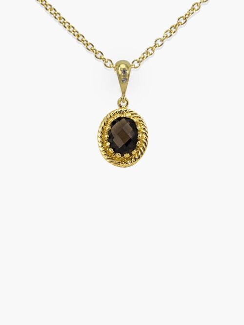 Luccichio Smoky Quartz Pendant Necklace