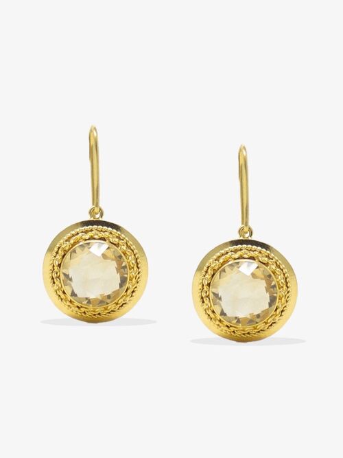 Minerva Gold-Plated Yellow Citrine Earrings