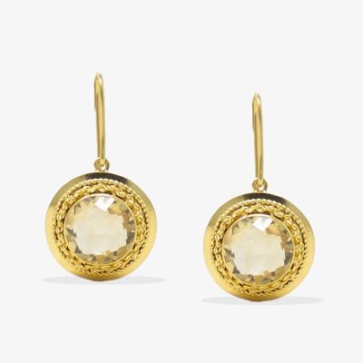 Minerva Gold-Plated Yellow Citrine Earrings