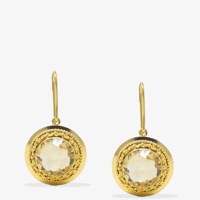 Minerva Gold-Plated Yellow Citrine Earrings