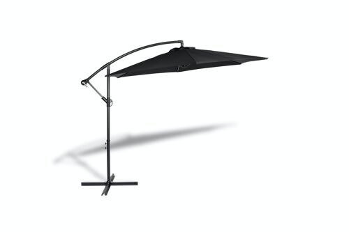 Hanging Parasol with Protective Cover - Black