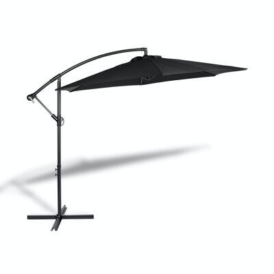 Hanging Parasol with Protective Cover - Black