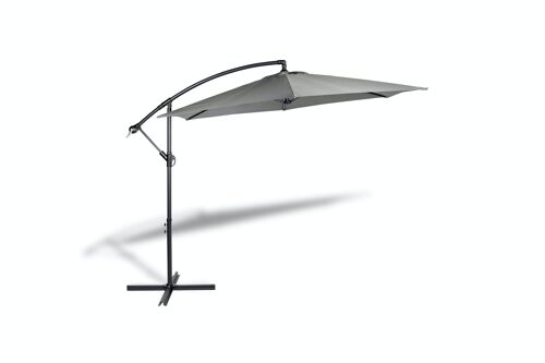 Hanging Parasol with Protective Cover - Grey