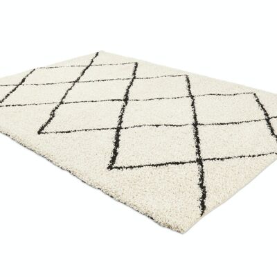 Checkered High Pile Rug - 133 x 200 cm