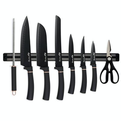 Knife set 8 pieces Stainless Steel - Black