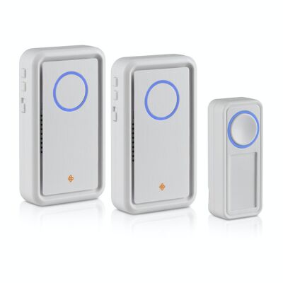 Doorbell with 2 receivers - White