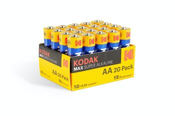 Piles alcalines Kodak MAX - AA Lot de 20 1