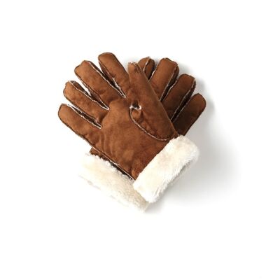 Leather gloves - light brown M