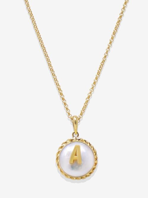 Moonglow Gold-Plated Initial Pearl Necklace