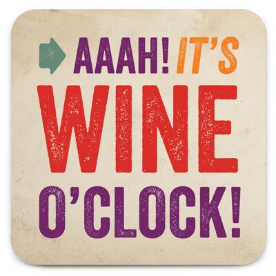Funny Wine O'Clock Coaster