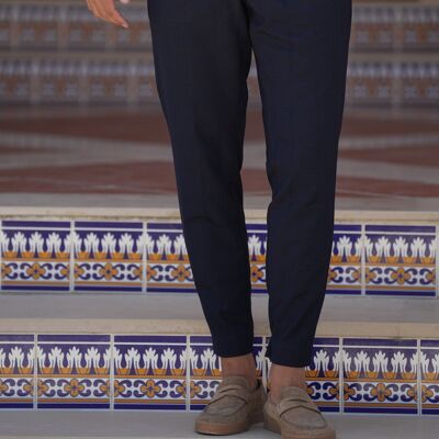 Plaid Navy Trousers