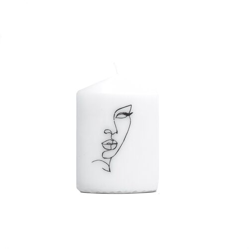 HV Candle White - Face - 7x7x10 cm