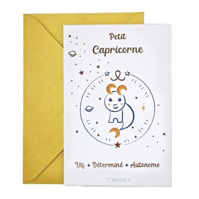 Tarjeta de felicitación decorativa Pequeño Capricornio