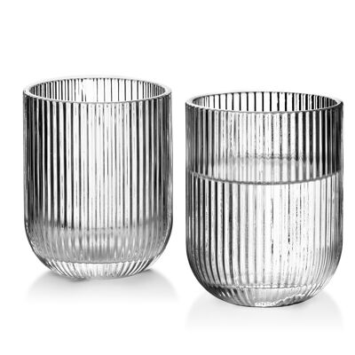 Elise Stripe Set mit 6 Gläsern, 300 ml, 7,5 x 9,5 cm