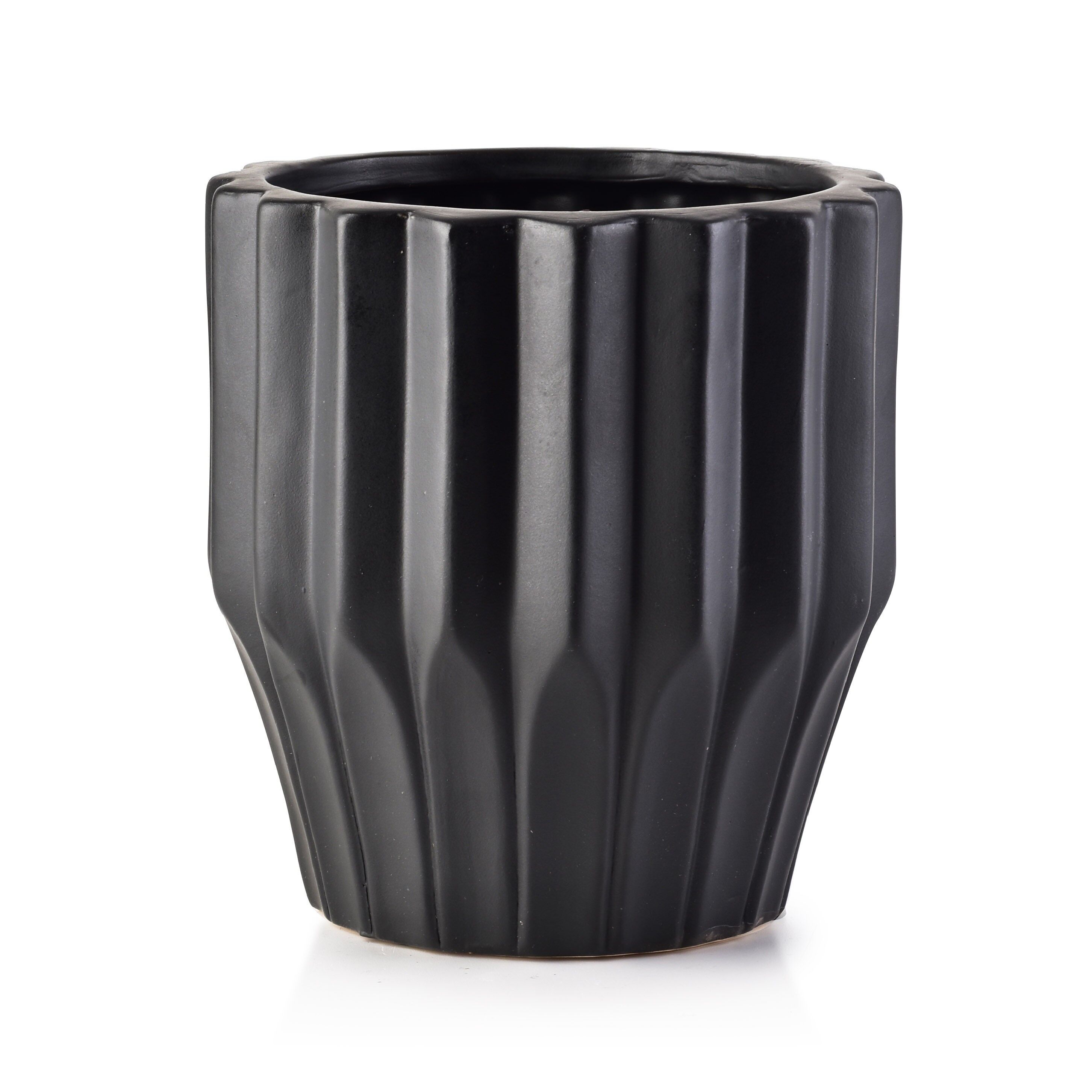 VASO PER FIORI YVONNE BLACK 15.5XH16.5 cm