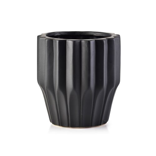 YVONNE BLACK POT 13xh13.5cm