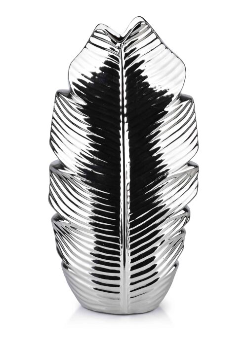 LEAF SILVER VASE 7.5x17xh35cm