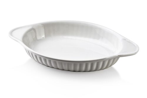 BASIC Oval dish 26x15.5xh3.8cm with handles