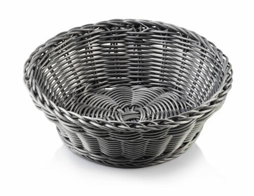 SINO Round basket 20xh7cm gray polyrat