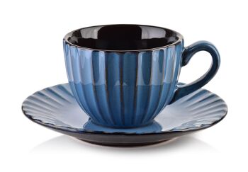 EVIE BLUE Tasse avec soucoupe 220ml tasse 9x11.5xh6.5cm / soucoupe 15xh2cm 1