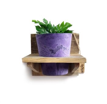 'Roots' Ensembles de porte-pots chauds suspendus en bois avec 1 pot Artstone 2