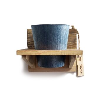 'Roots' Ensembles de porte-pots chauds suspendus en bois avec 1 pot Artstone 4