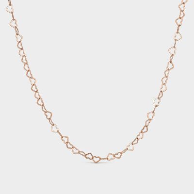 Rose gold necklace with heart links