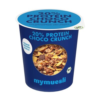 mymuesli2go 20% protein choco crunch, bandeja de 12, orgánico