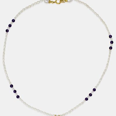 Perlen- und Mini-Cameo-Charm-Halskette