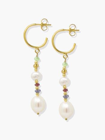 Boucles d'Oreilles Perles & Tourmalines 2