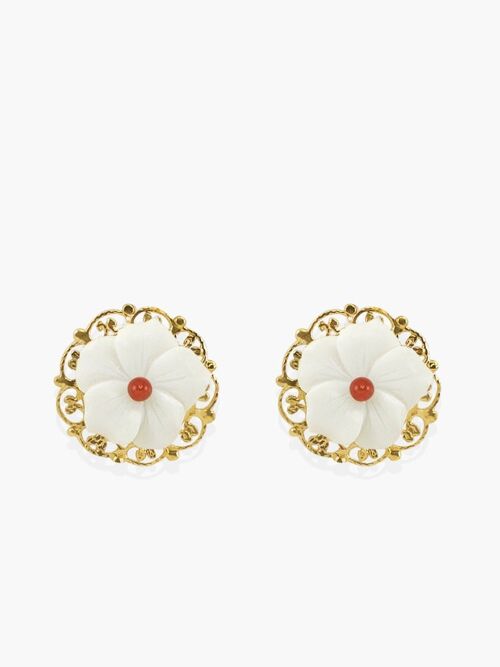 Petals Coral Stud Earrings