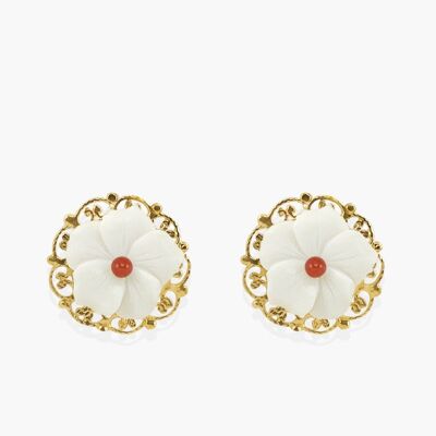 Petals Coral Stud Earrings