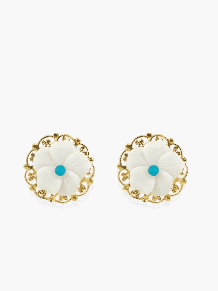 Blütenblätter Türkis Ohrstecker