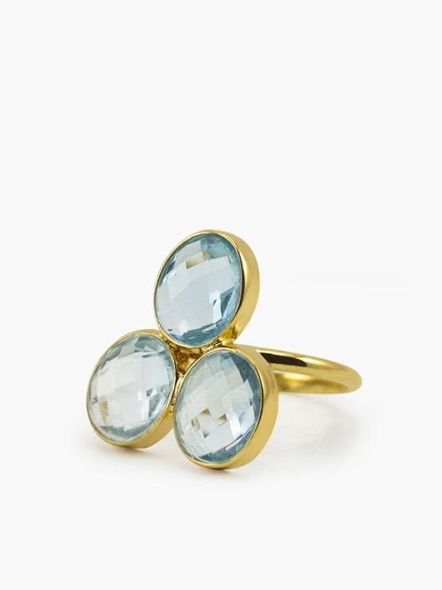 Positano Gold-plated Sky Blue Topaz Ring