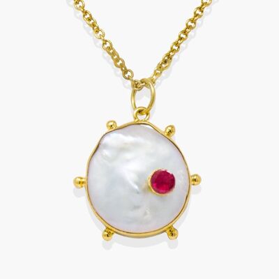 Rebel Rebel Collier Pendentif Rubis Rose