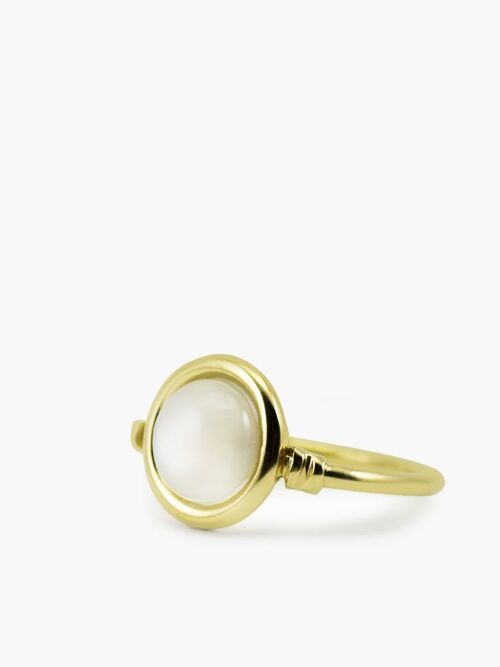 Satellites Gold Plated Silver Moonstone Ring