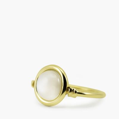 Satellites Gold Plated Silver Moonstone Ring