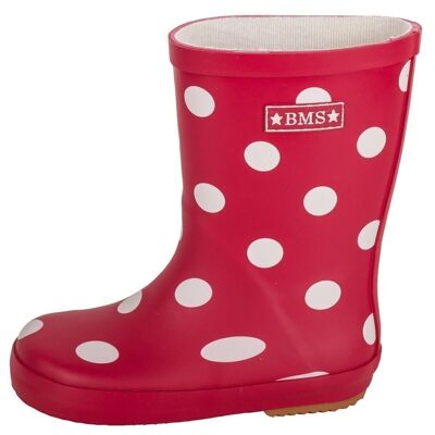 Rubber boots for children made of natural rubber - red with white dots