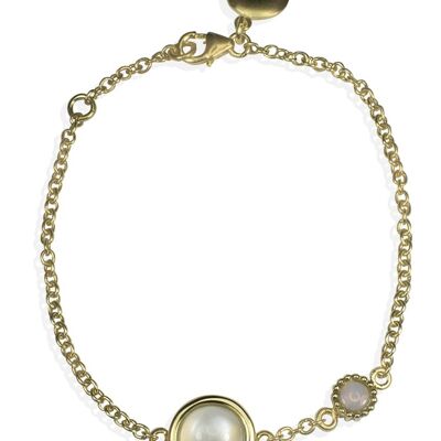 Bracelet Satellites Or Vermeil Pierre de Lune & Opale