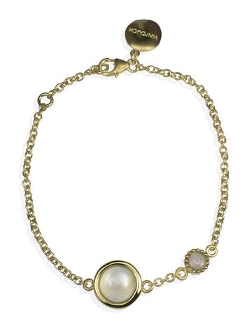 Bracelet Satellites Or Vermeil Pierre de Lune & Opale 1