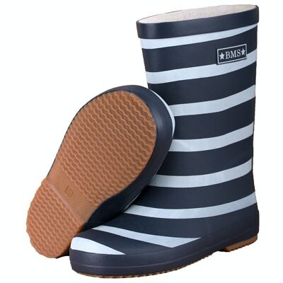 Children's rubber boots made of natural rubber - navy block stripes