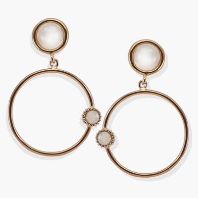 Satellites Moonstone Hoop Earrings