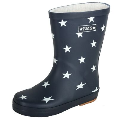 Children's rubber boots made of natural rubber - navy blue with white stars