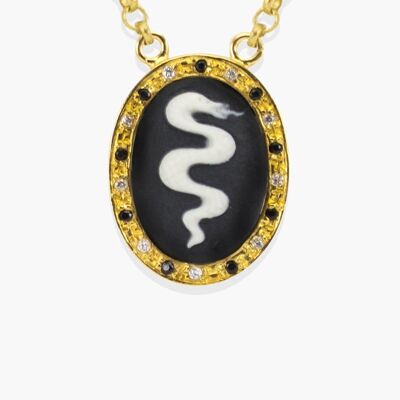 Collier camée serpent