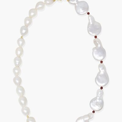 The Eye Gold-plated Ruby & Pearl Statement Necklace
