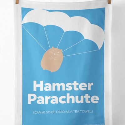 Hamster Parachute Funny Tea Towel