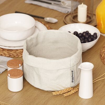 panera de tela | Cesta de pan | Cesta de almacenaje Nature/Beige