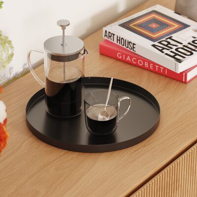 Deco Tray | 30cm diameter | metal (black)